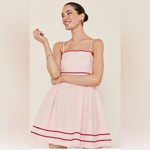 Kelly Bow Back Ric Rac Pattern Mini Dress size Small NWT